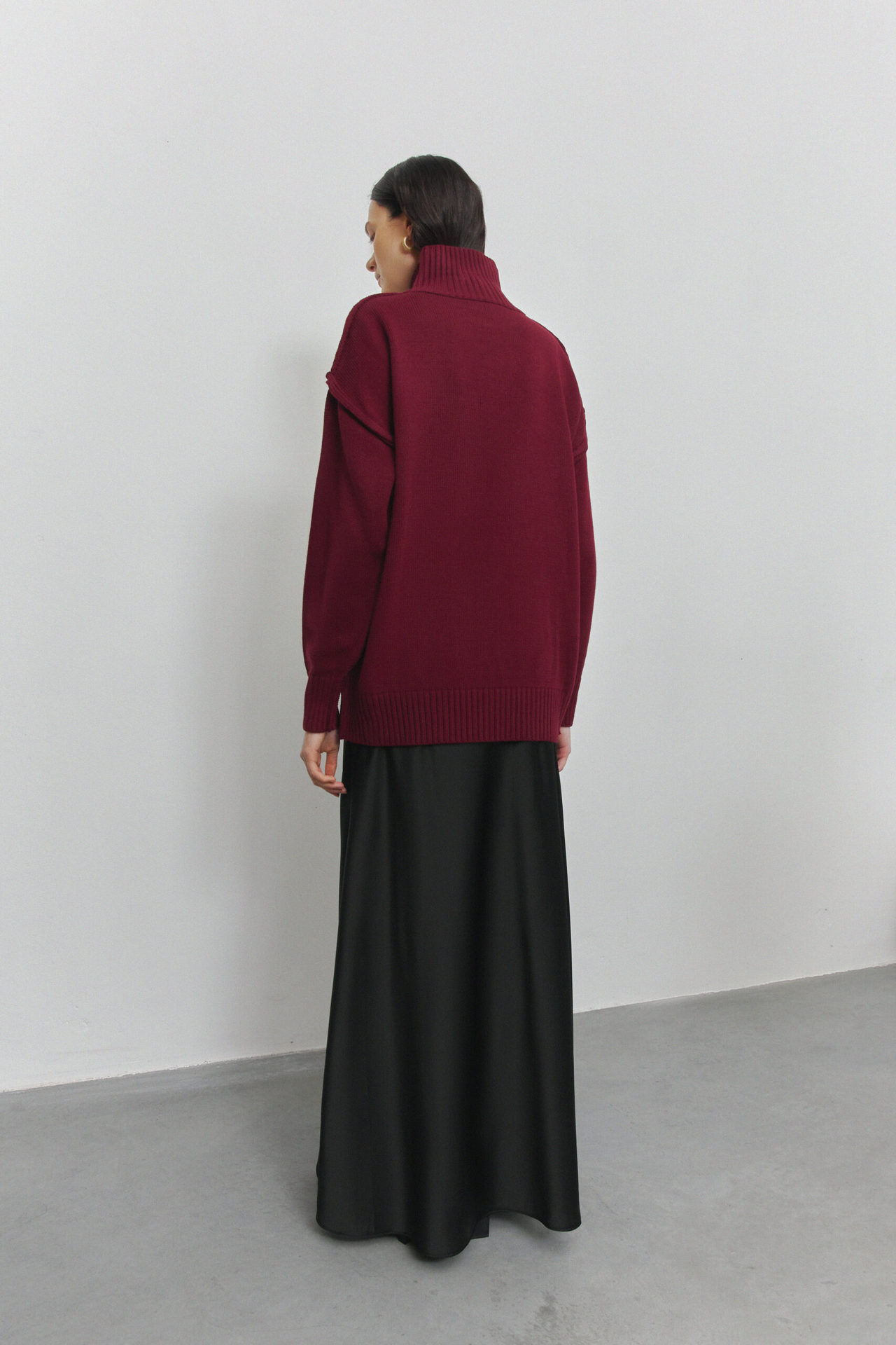 Women's Patchwork Turtleneck Knit Sweater