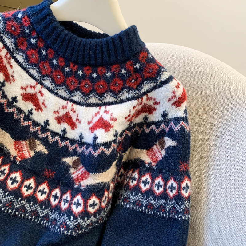 Women's Retro Christmas Holiday Jacquard Knit Sweater