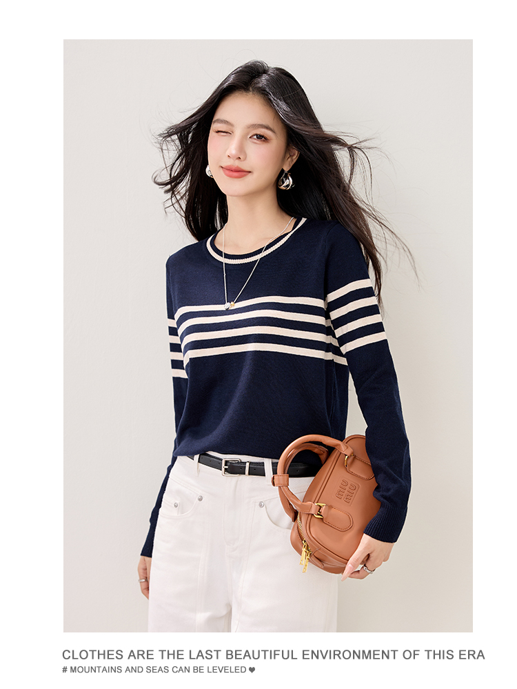 Women's Striped Jacquard Knit Sweater