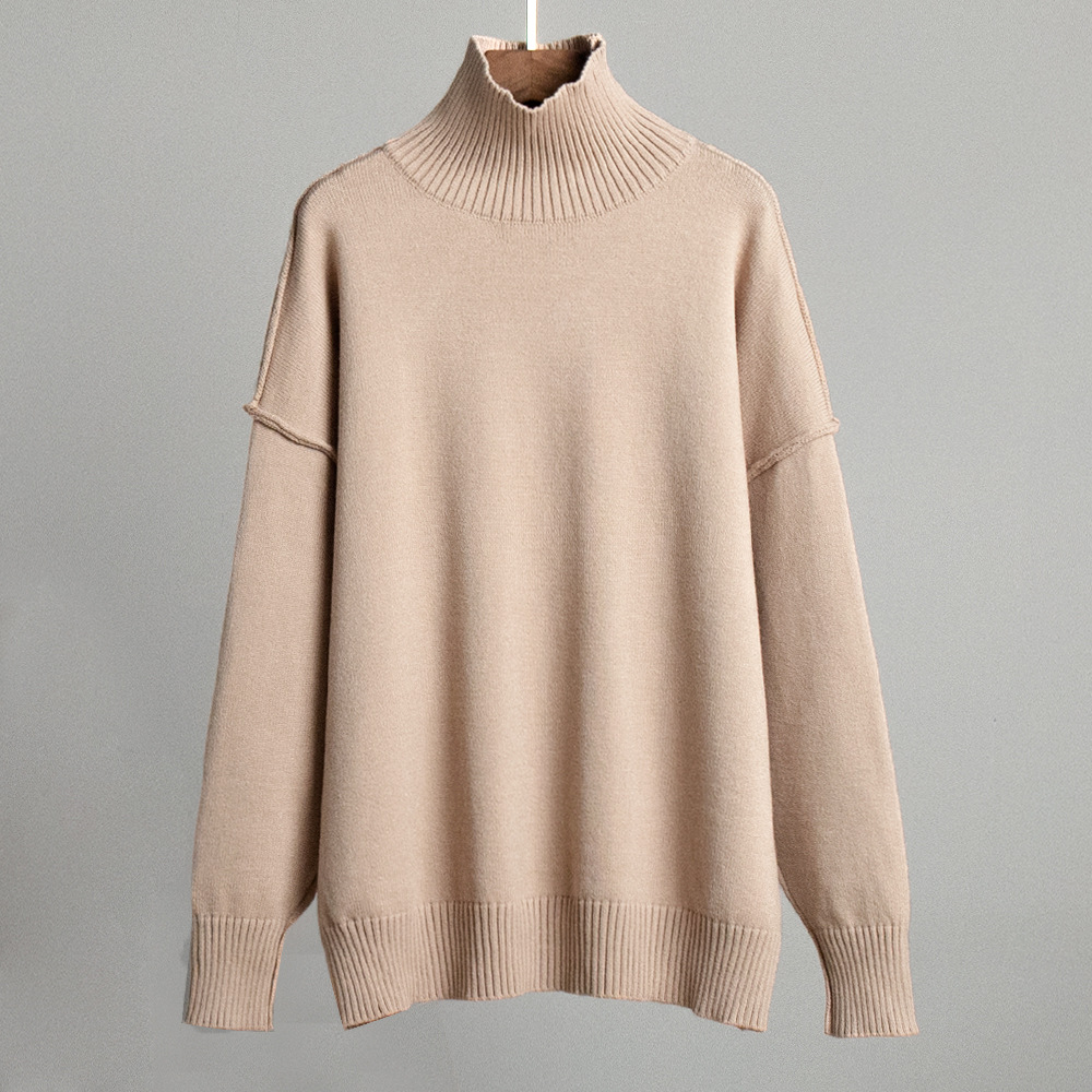 Women's Patchwork Turtleneck Knit Sweater