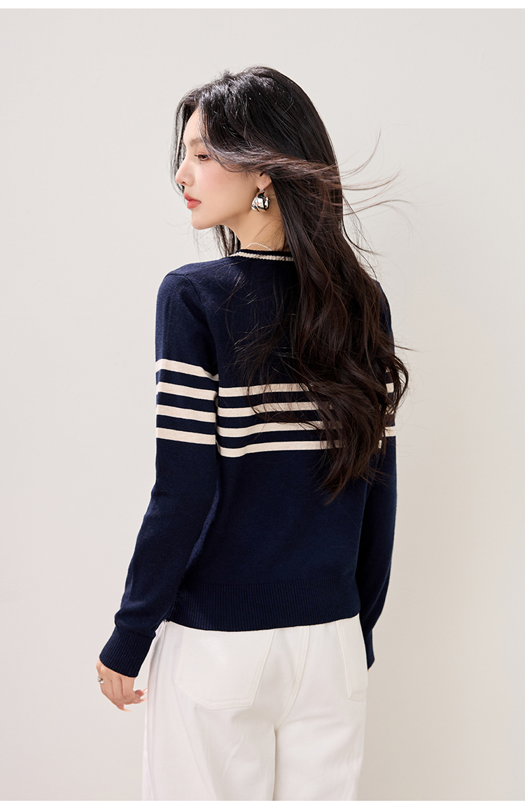 Women's Striped Jacquard Knit Sweater