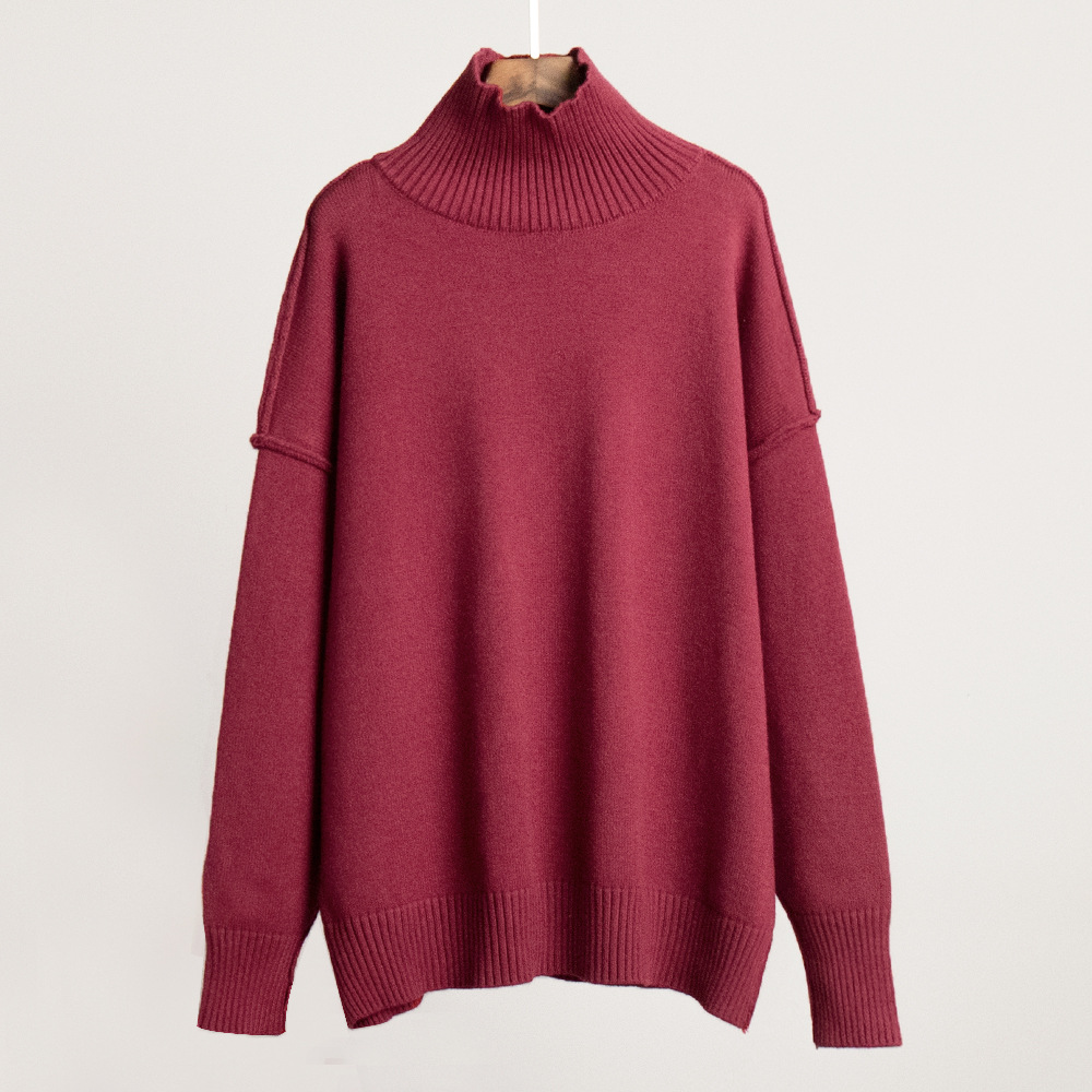 Women's Patchwork Turtleneck Knit Sweater