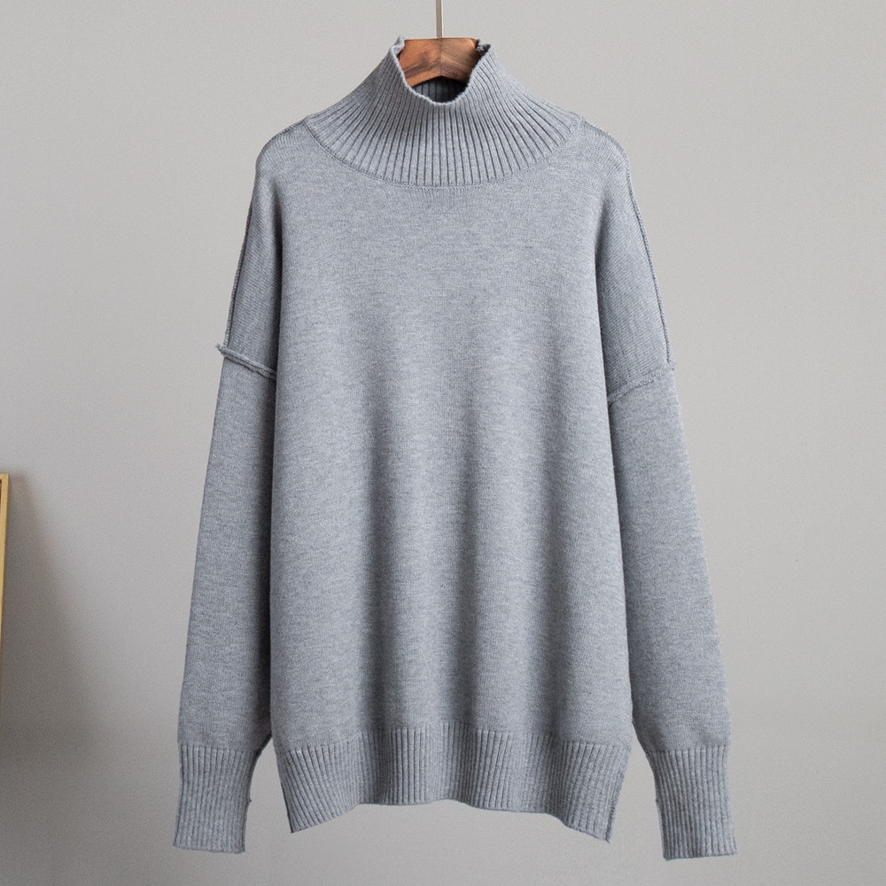 Women's Patchwork Turtleneck Knit Sweater