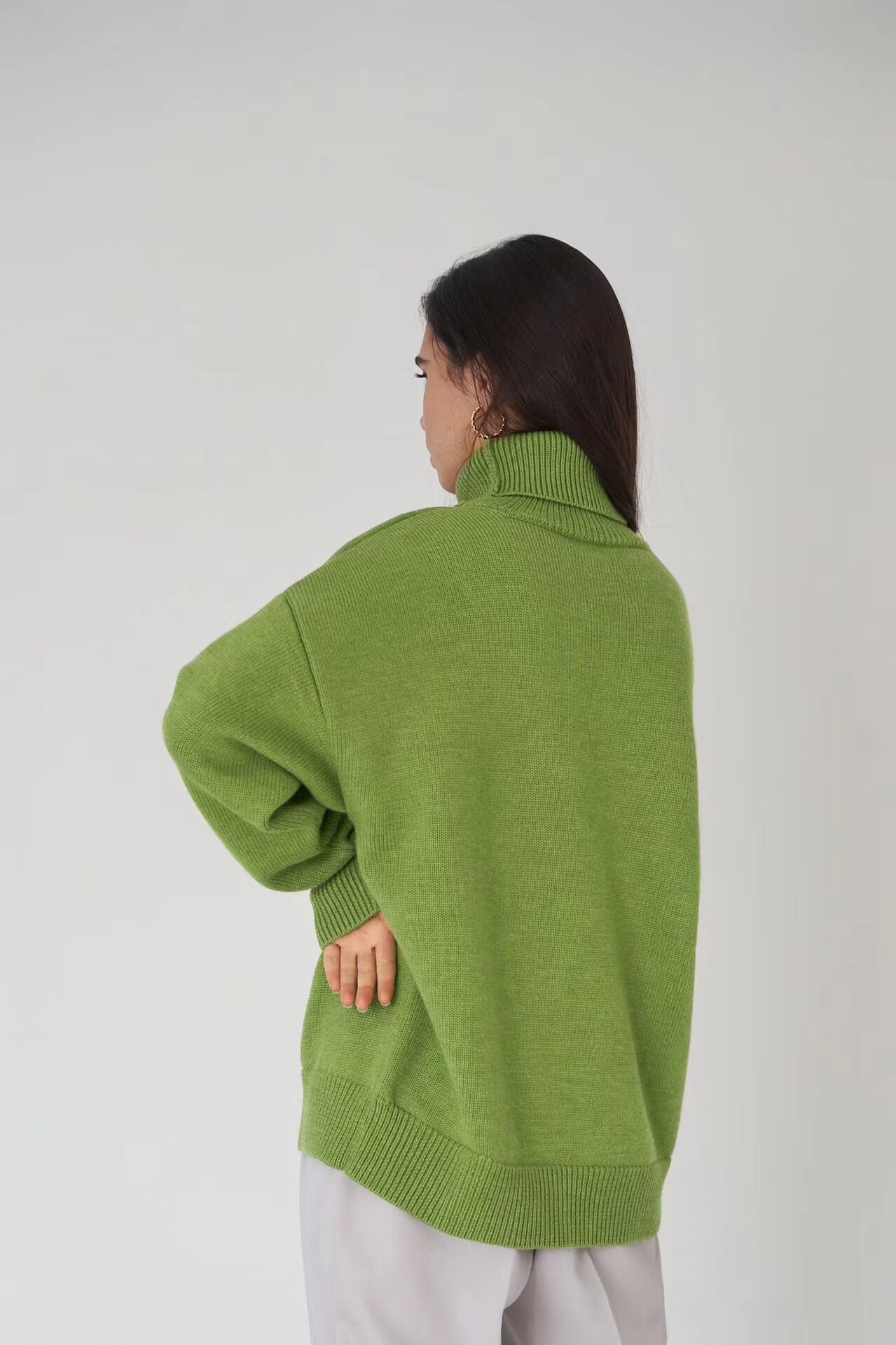 Women's Solid Turtleneck Knit Sweater