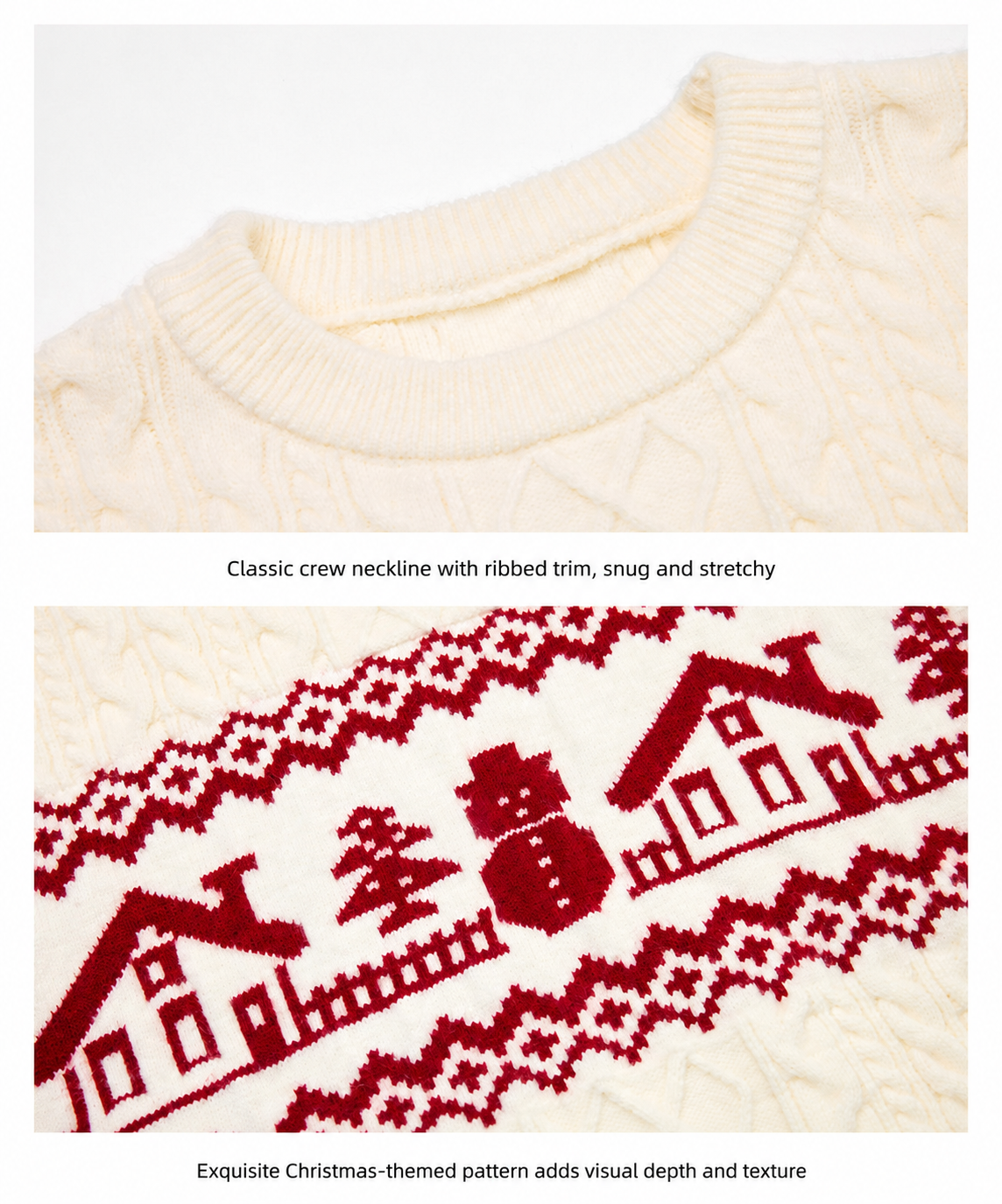Unisex Christmas Fair Isle Wool Blend Sweater