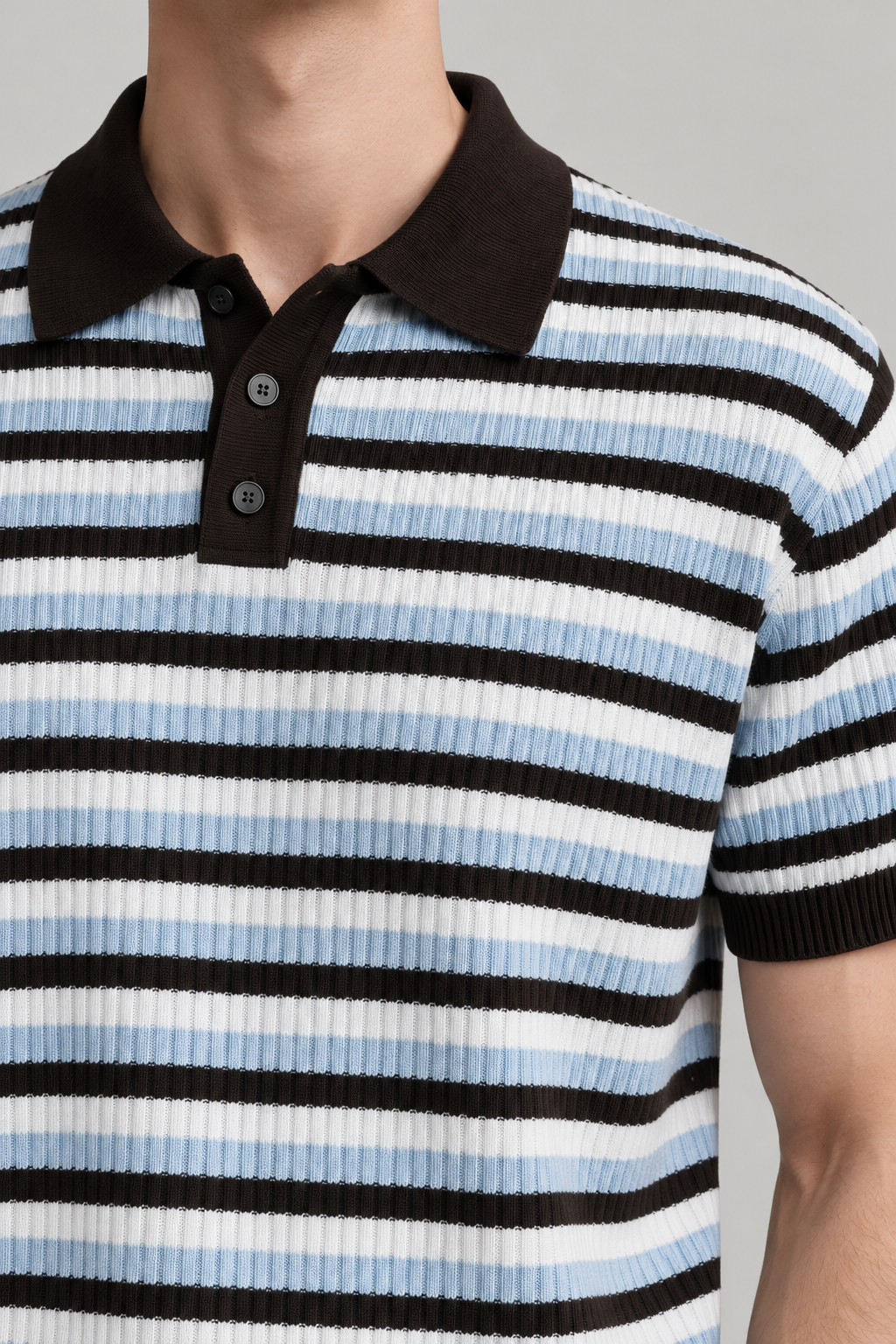 Men's Cooling Contrast Stripe Knit Polo