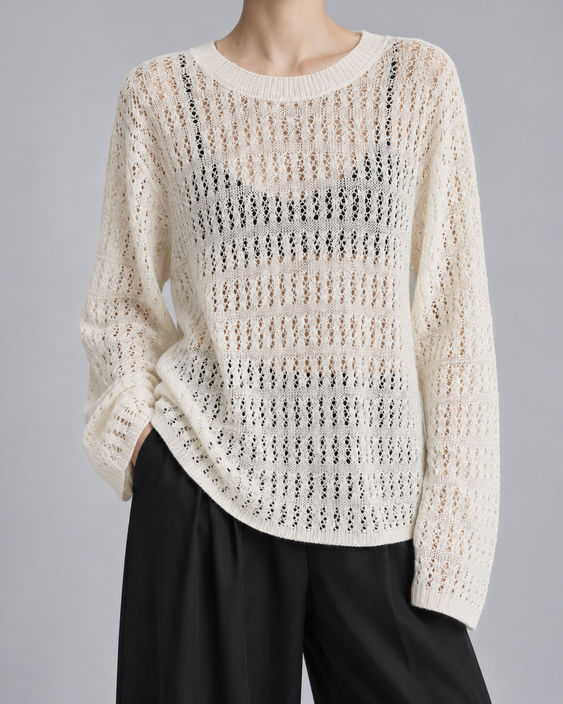 Women’s Klein Blue Openwork Knit Cover-Up