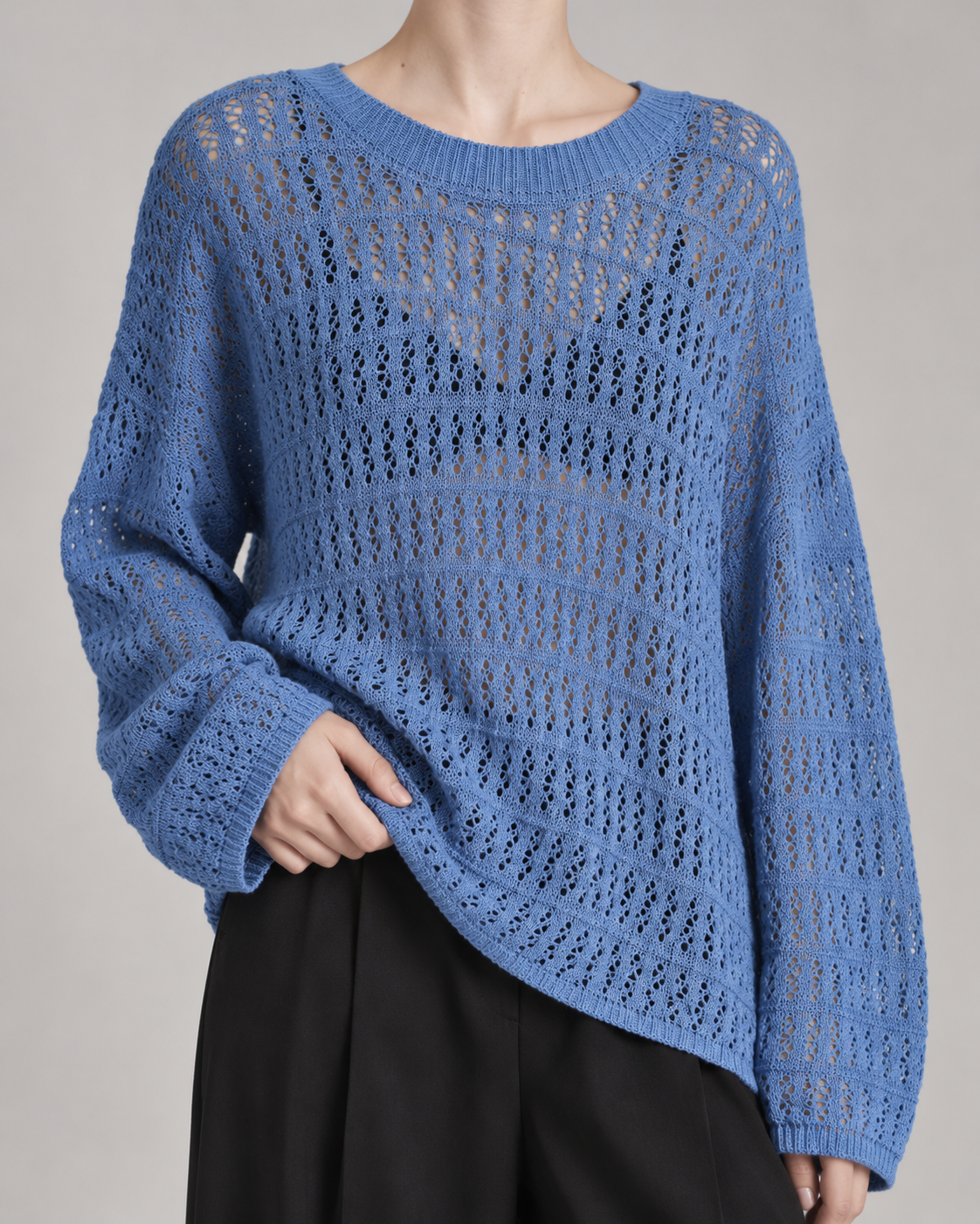 Women’s Klein Blue Openwork Knit Cover-Up