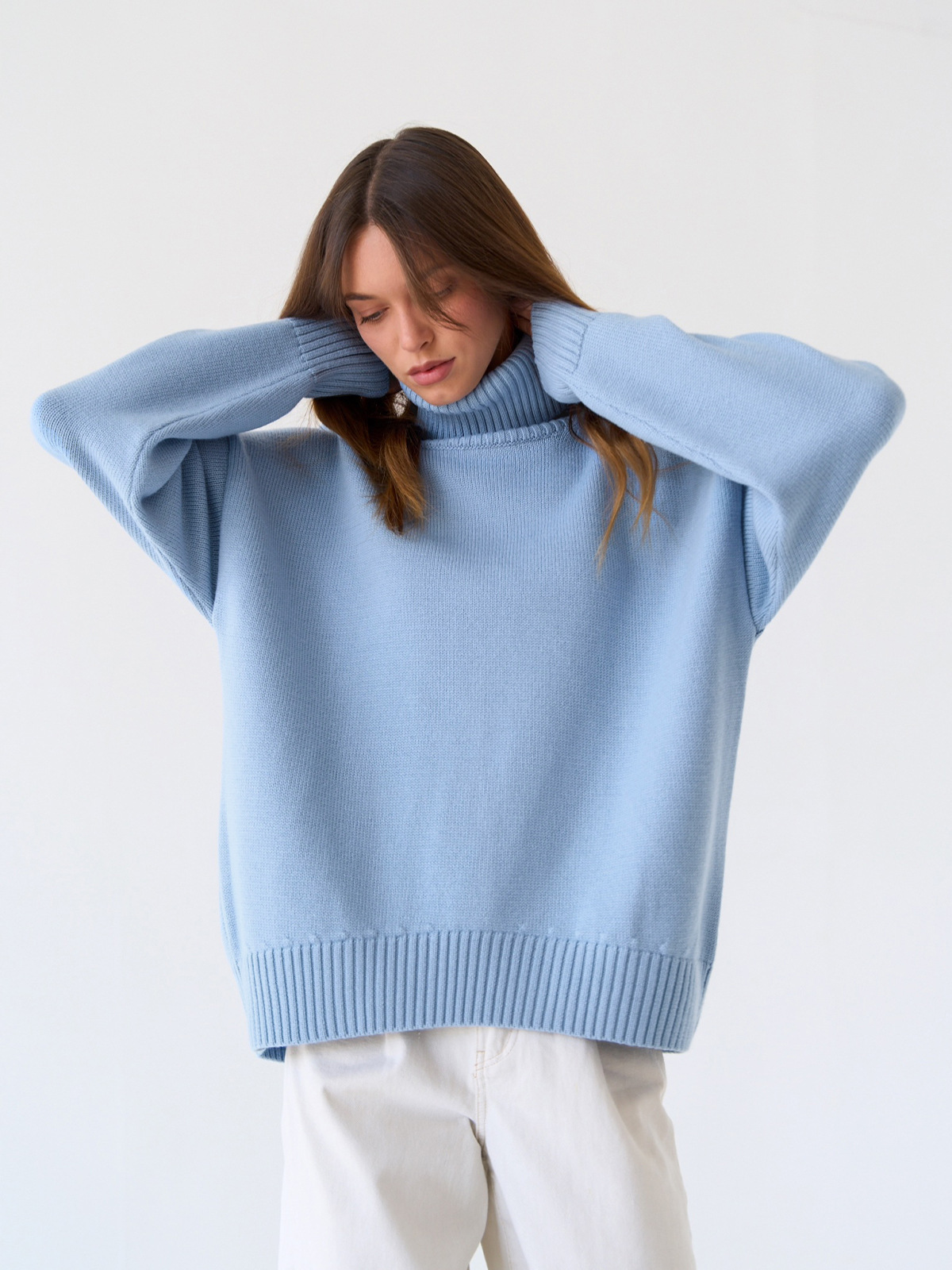 Women's Solid Turtleneck Knit Sweater