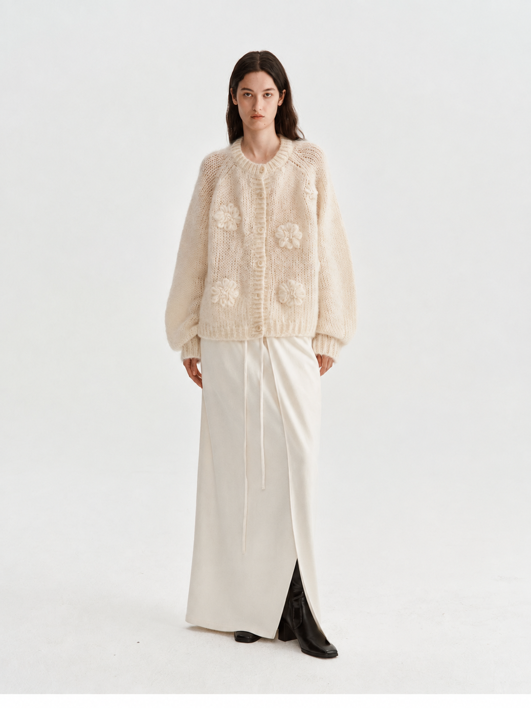 Women's Mohair Hand Embroidered Floral Knit Sweater