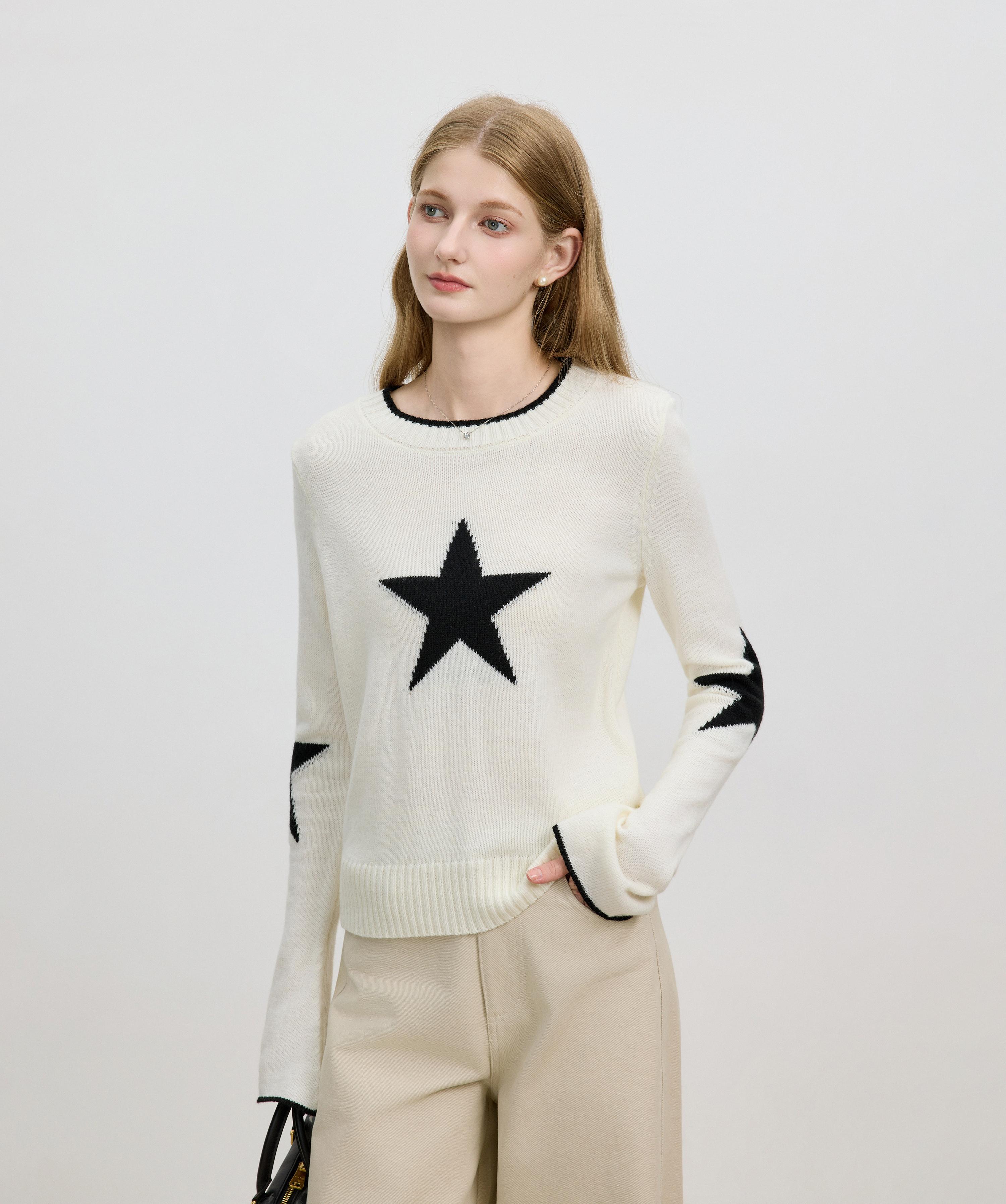 Women's Star Jacquard Knit Sweater
