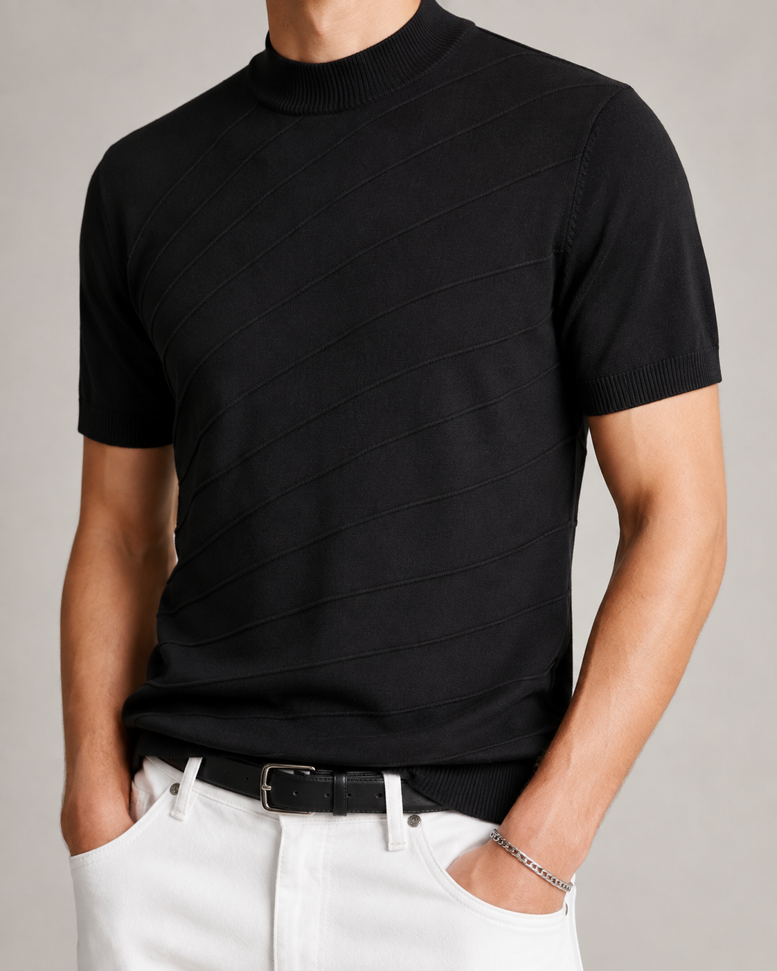 Men’s Old Money Stripe Knit Short Sleeve