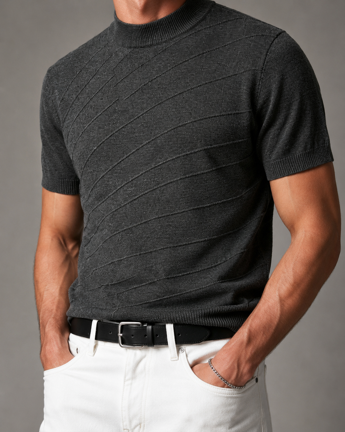 Men’s Old Money Stripe Knit Short Sleeve