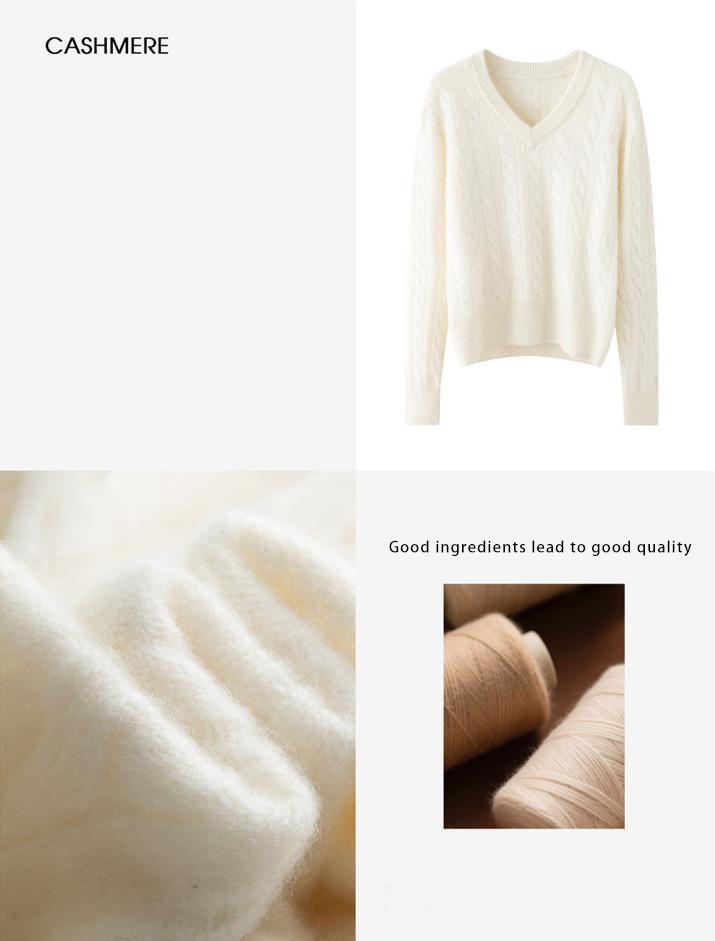 Women's Cashmere Blend Cable Knit Sweater