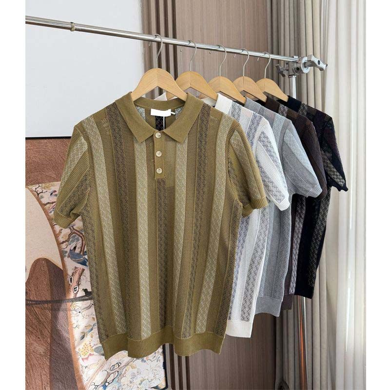 Men’s Old-Money Style Cool-Touch Mesh Knit Shirt