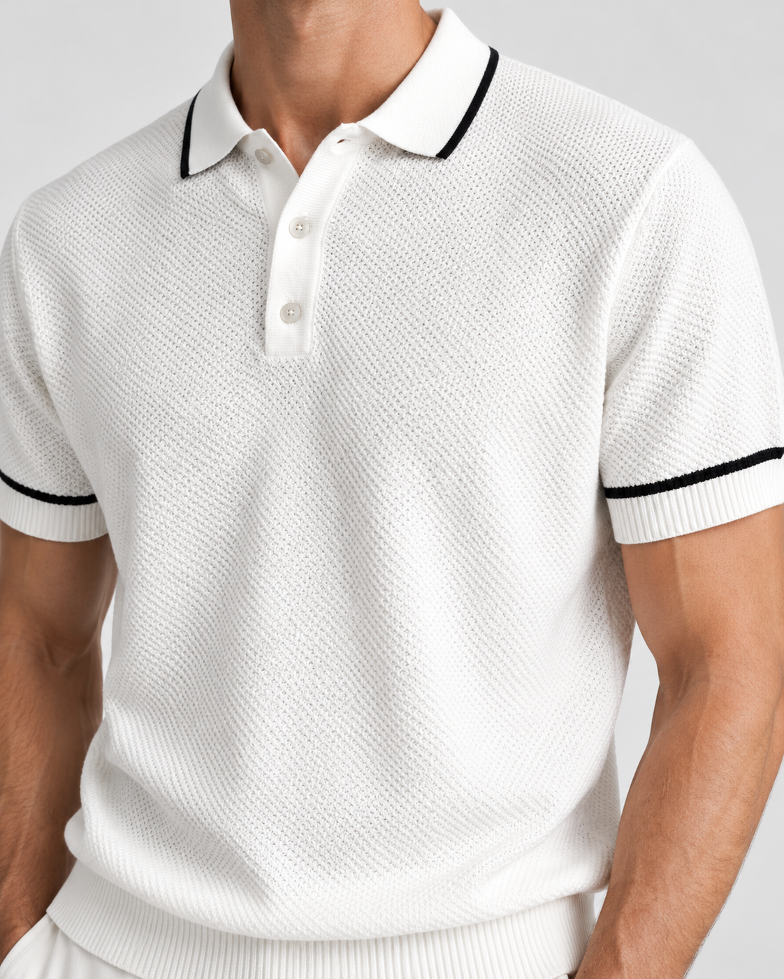 Men’s Old-Money Style Cool-Touch Honeycomb Polo Shirt