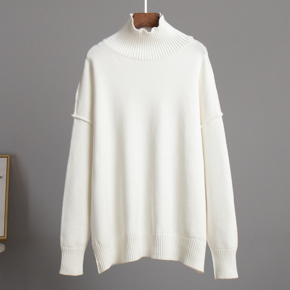 Women's Patchwork Turtleneck Knit Sweater