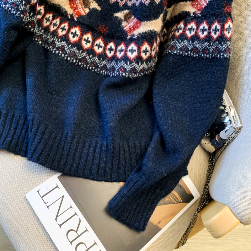 Women's Retro Christmas Holiday Jacquard Knit Sweater