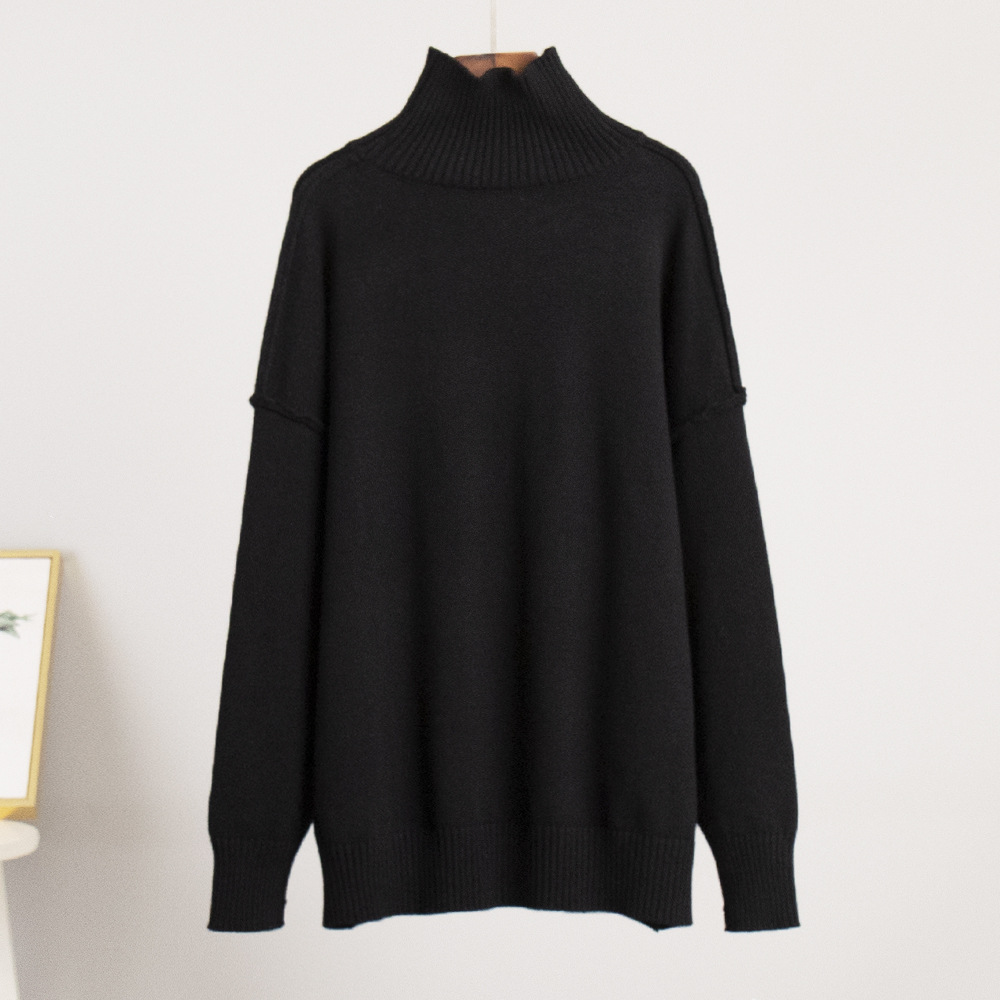 Women's Patchwork Turtleneck Knit Sweater