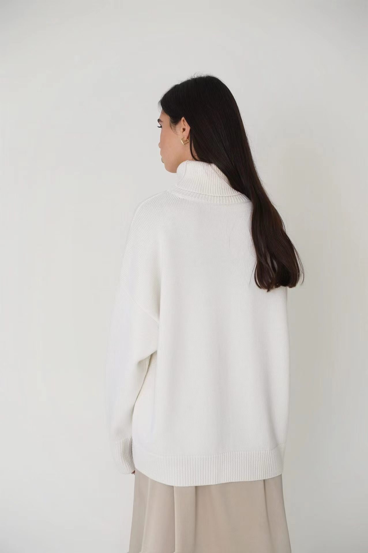 Women's Solid Turtleneck Knit Sweater