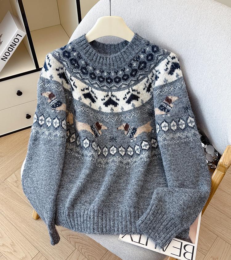 Women's Retro Christmas Holiday Jacquard Knit Sweater