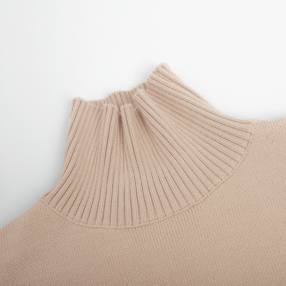 Women's Patchwork Turtleneck Knit Sweater