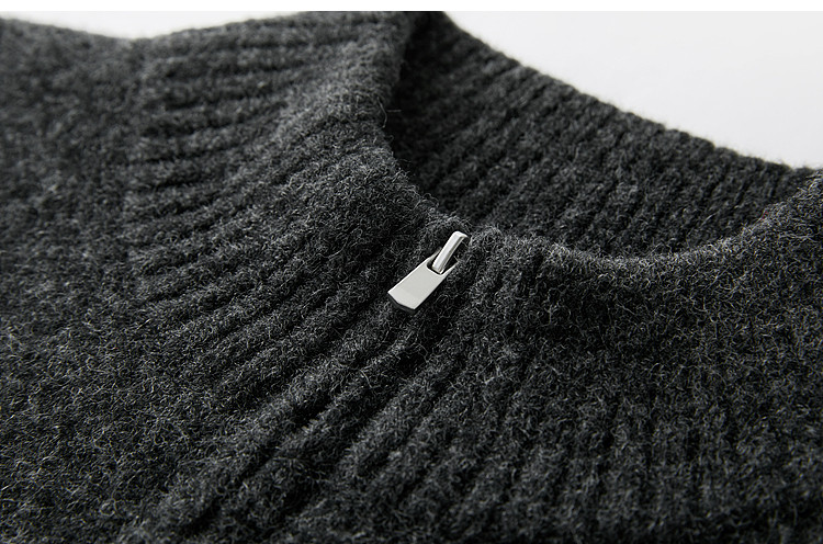 Women's Vintage Zip Stand Collar Knit Sweater