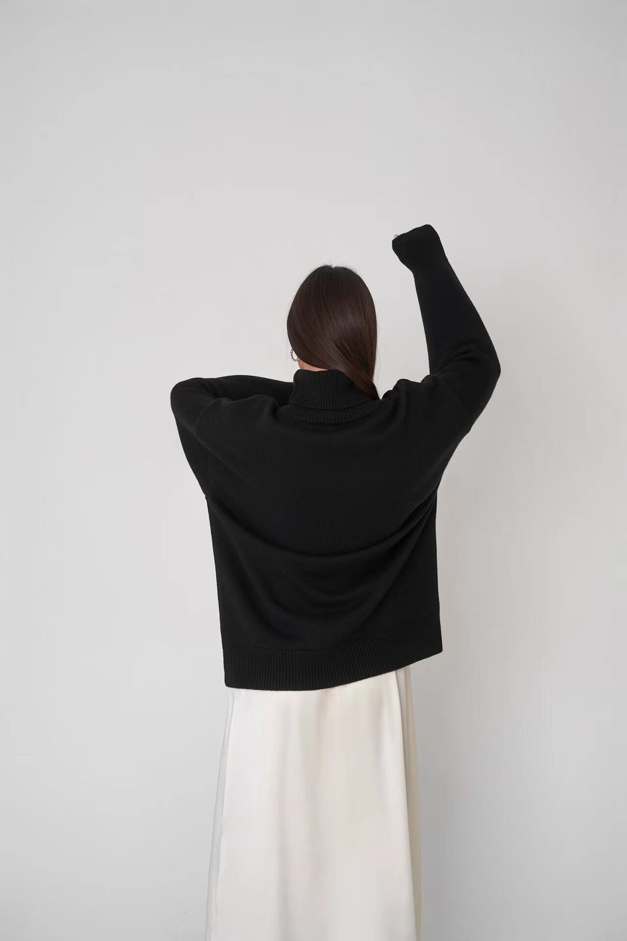 Women's Solid Turtleneck Knit Sweater