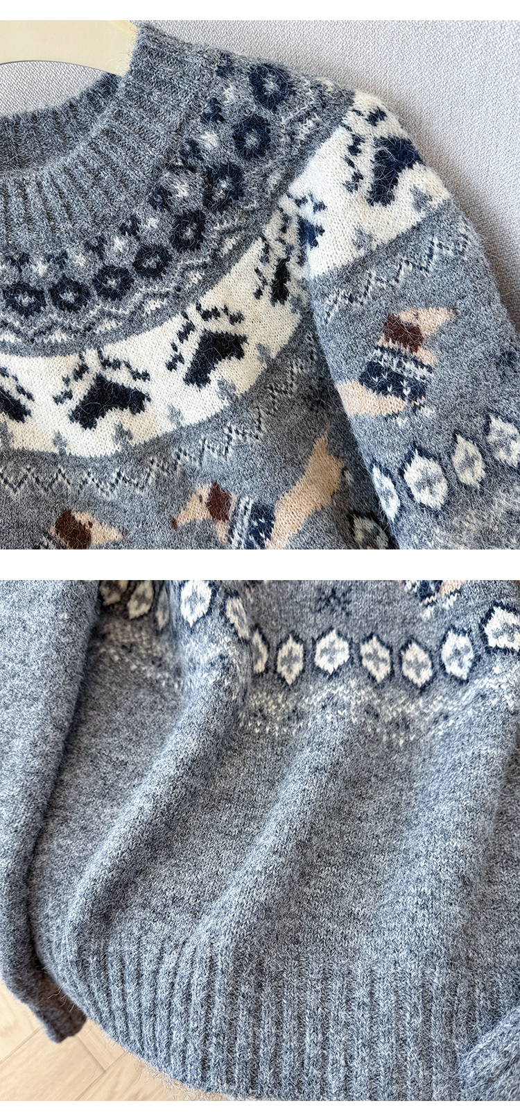 Women's Retro Christmas Holiday Jacquard Knit Sweater