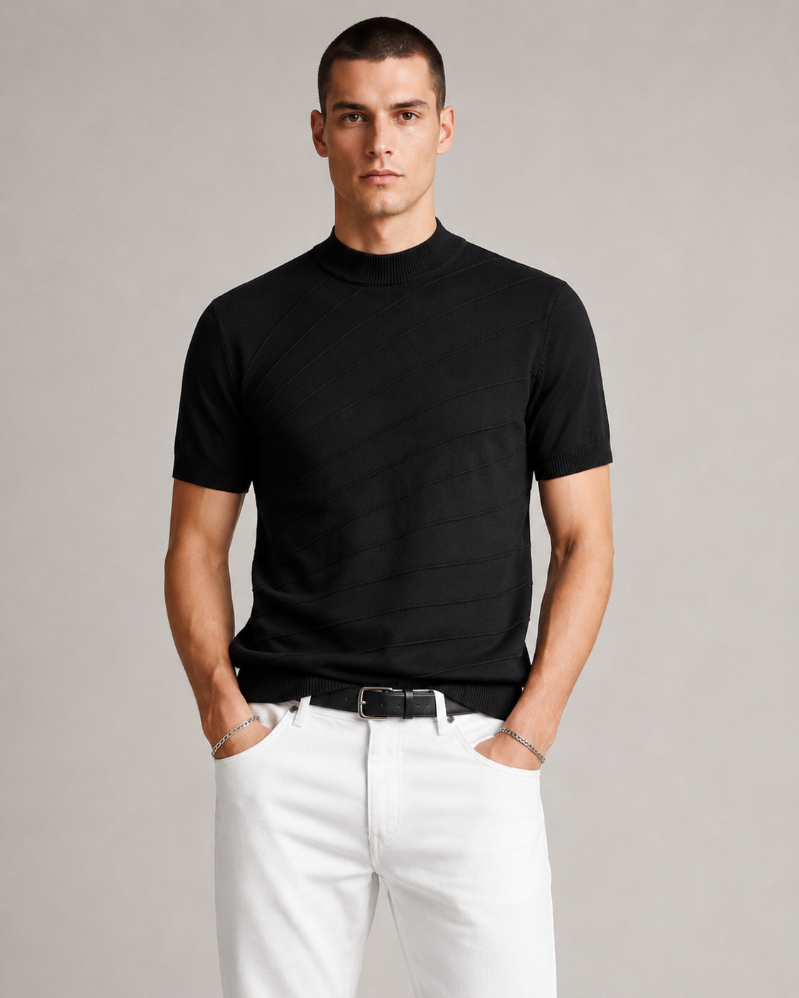 Men’s Old Money Stripe Knit Short Sleeve