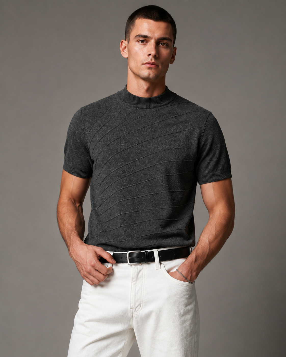 Men’s Old Money Stripe Knit Short Sleeve