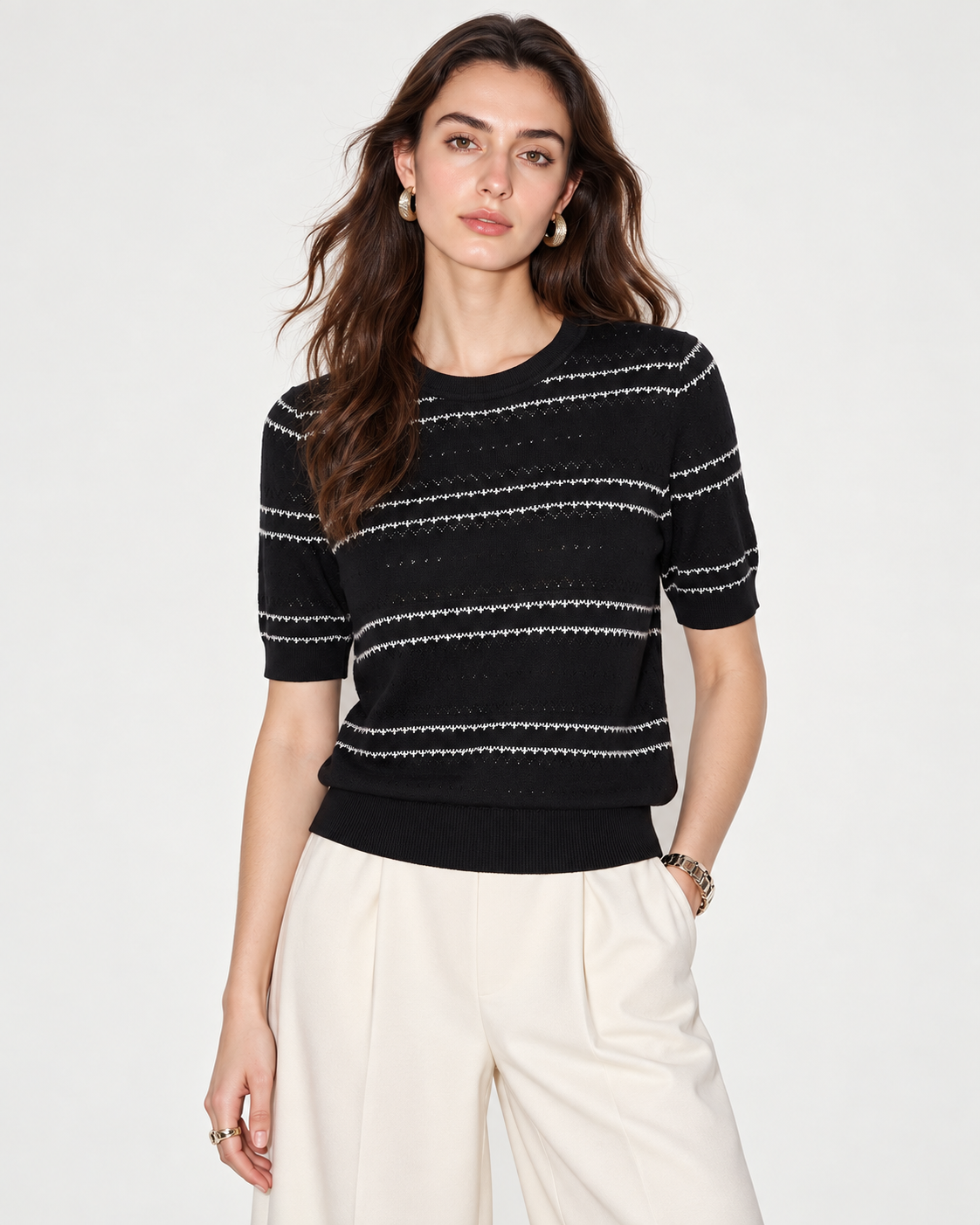 Women Summer Thin Tencel Knit Top
