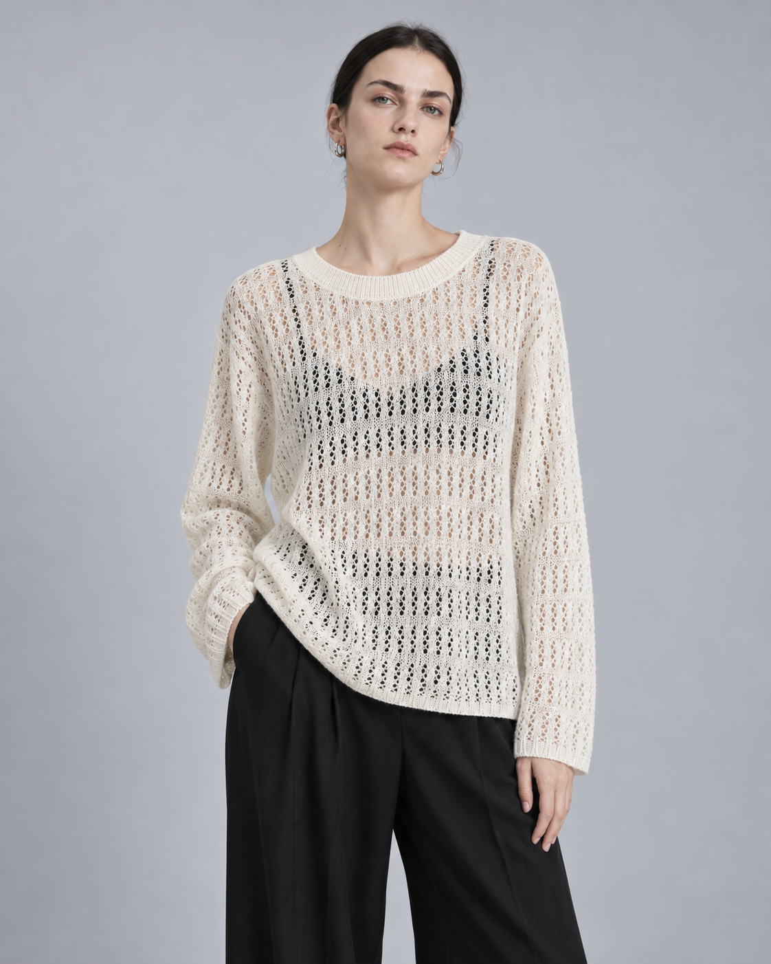 Women’s Klein Blue Openwork Knit Cover-Up
