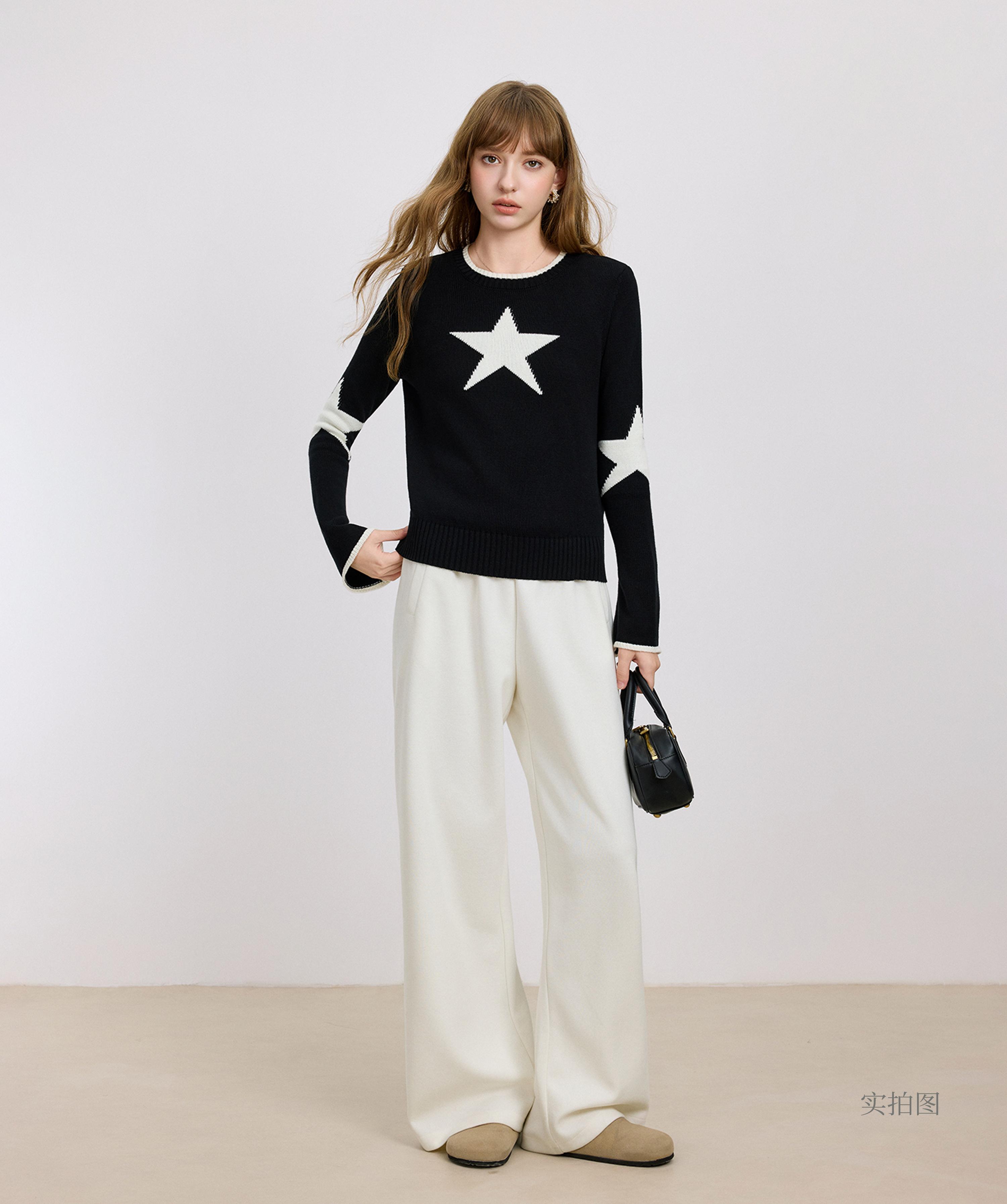 Women's Star Jacquard Knit Sweater