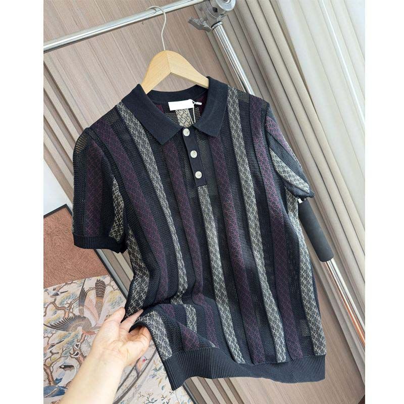 Men’s Old-Money Style Cool-Touch Mesh Knit Shirt
