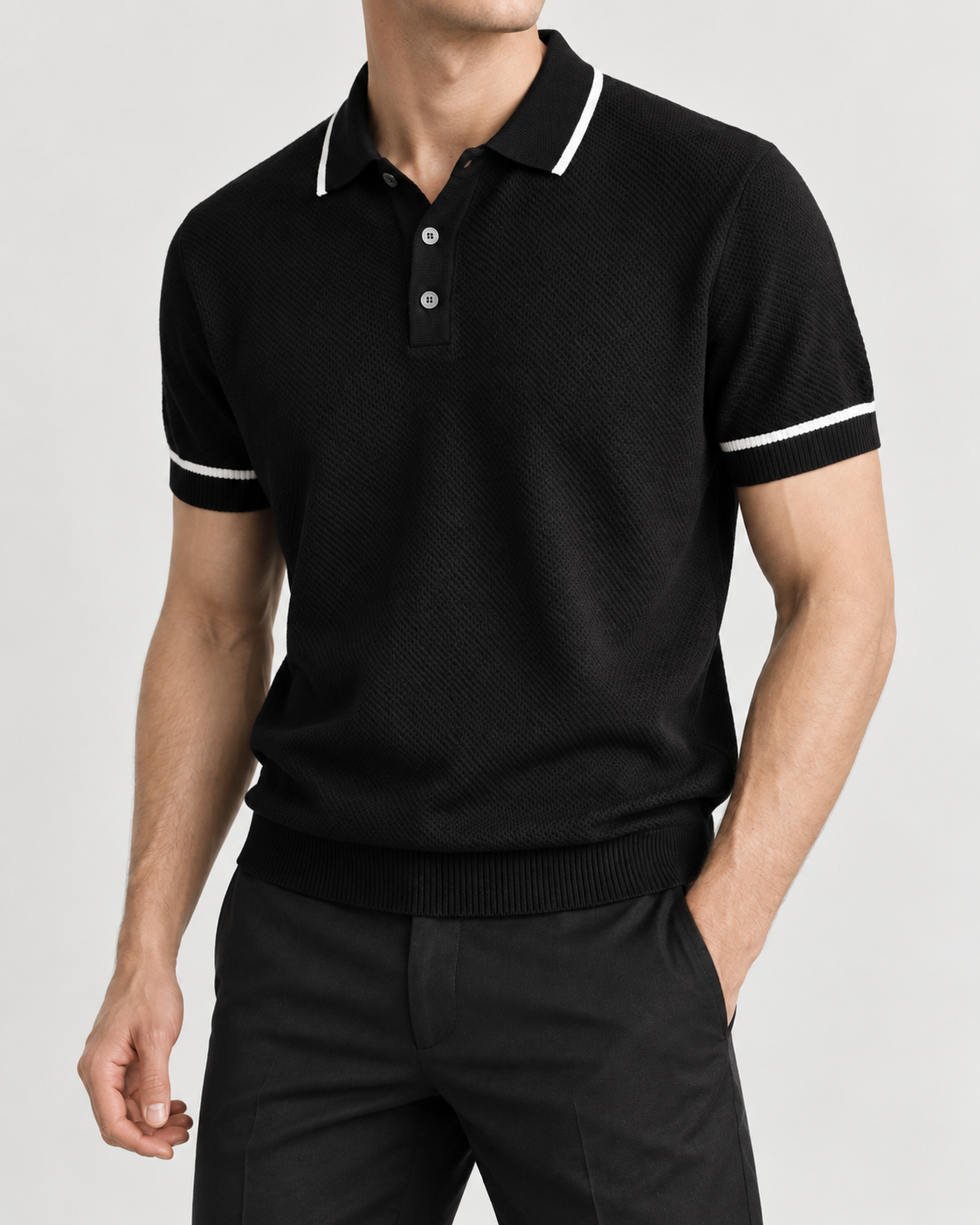 Men’s Old-Money Style Cool-Touch Honeycomb Polo Shirt