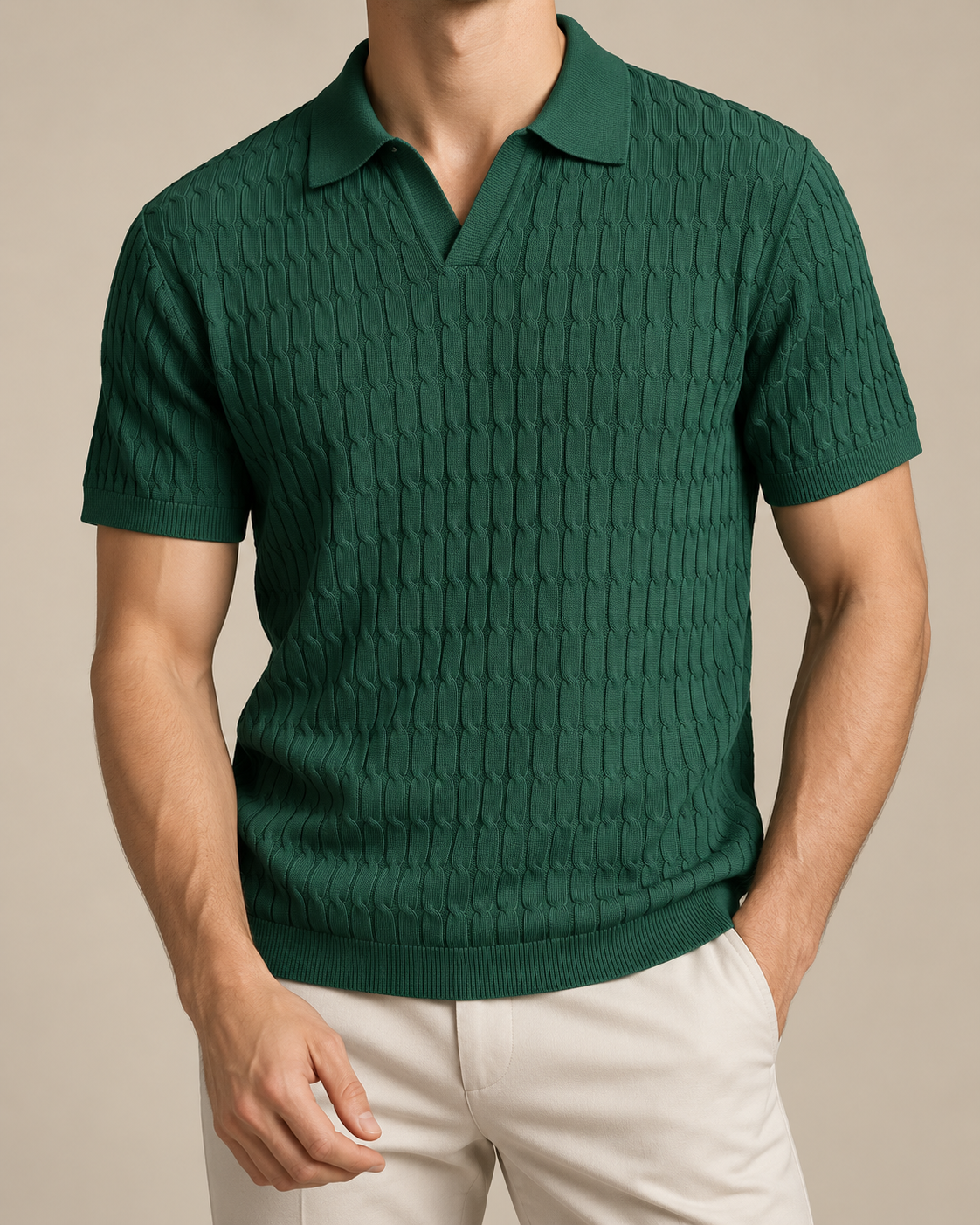 Men’s Old-Money Style Cool-Touch Honeycomb Knit Polo