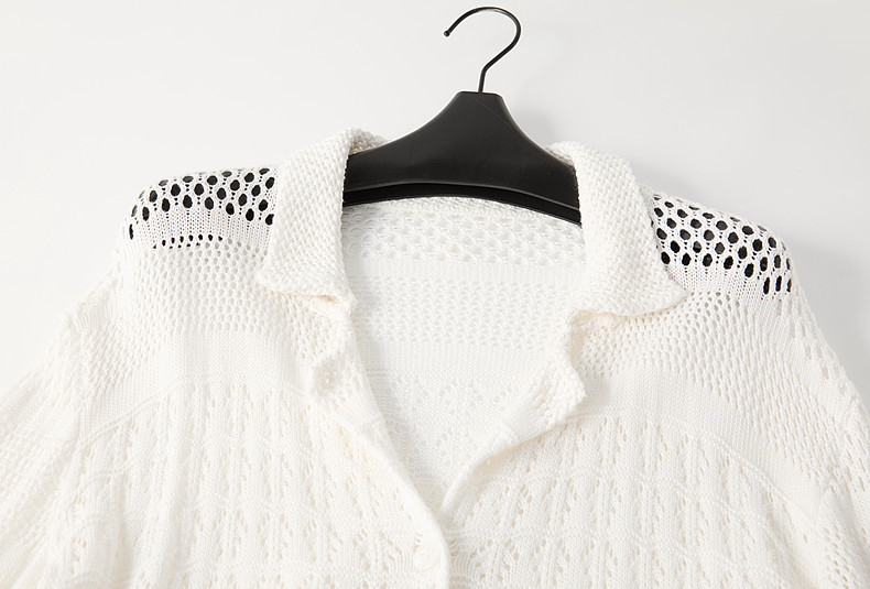 Women's Openwork Jacquard Knit Cardigan