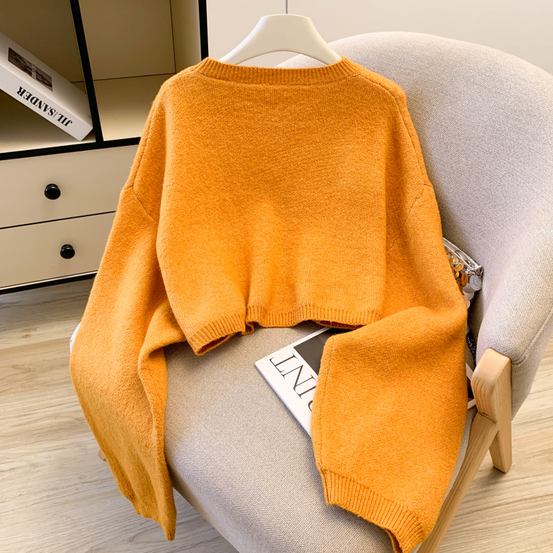 Women's Contrast Letter Jacquard Knit Sweater
