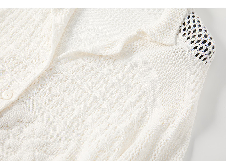 Women's Openwork Jacquard Knit Cardigan