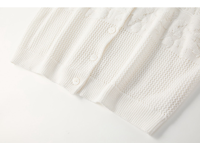 Women's Openwork Jacquard Knit Cardigan