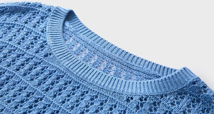 Women’s Klein Blue Openwork Knit Cover-Up