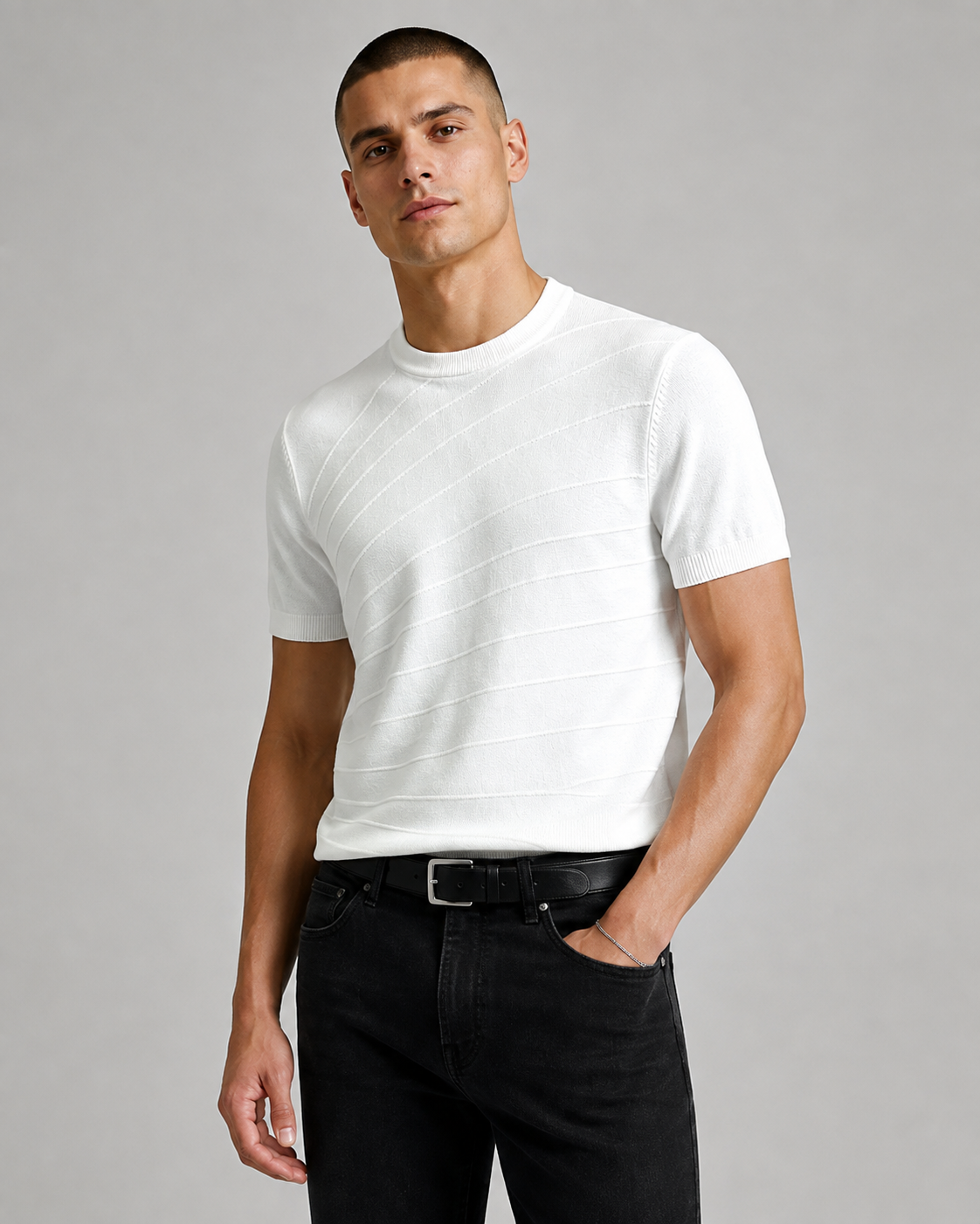 Men’s Old Money Stripe Knit Short Sleeve