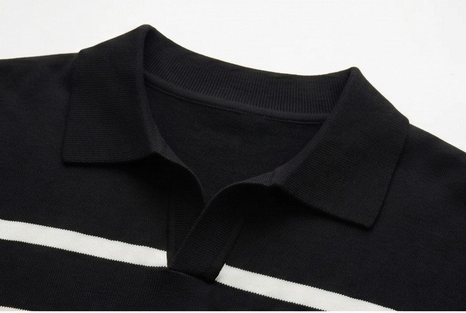 Men's Cooling Horizontal Stripe Knit Short Sleeve Shirt