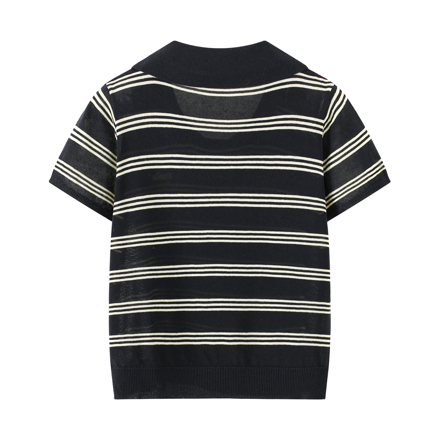 Women's Lyocell Linen Blend Striped Knit Polo
