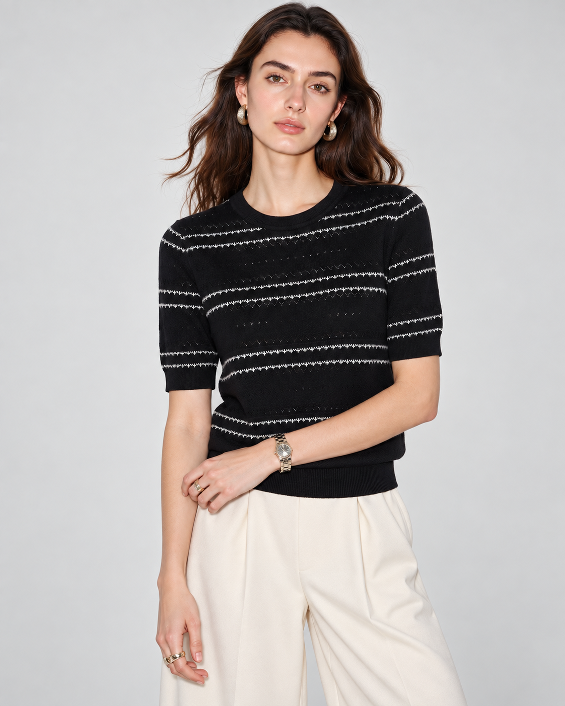 Women Summer Thin Tencel Knit Top
