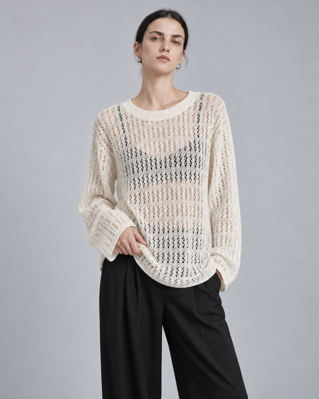 Women’s Klein Blue Openwork Knit Cover-Up