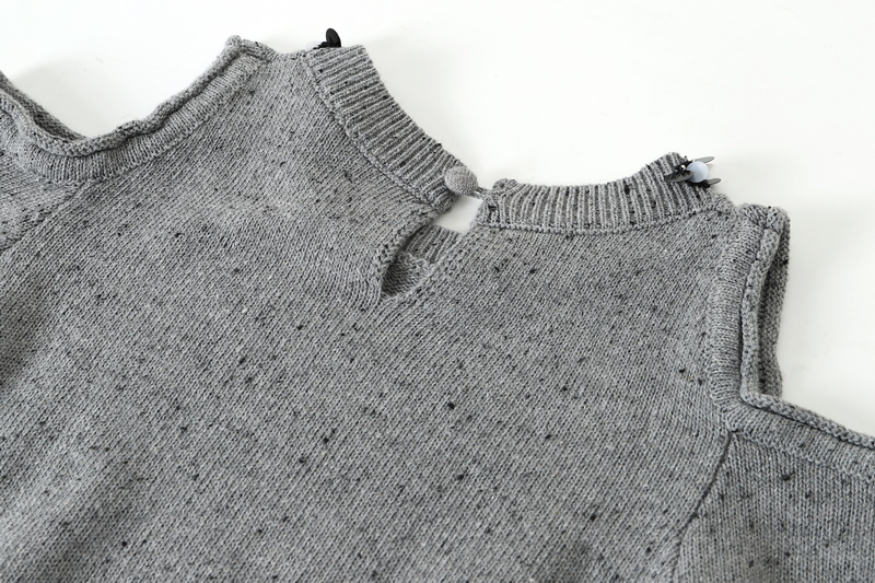 Women's Cold Shoulder Wool Blend Knit Sweater