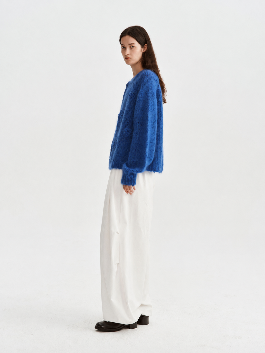 Women's Mohair Hand Embroidered Floral Knit Sweater