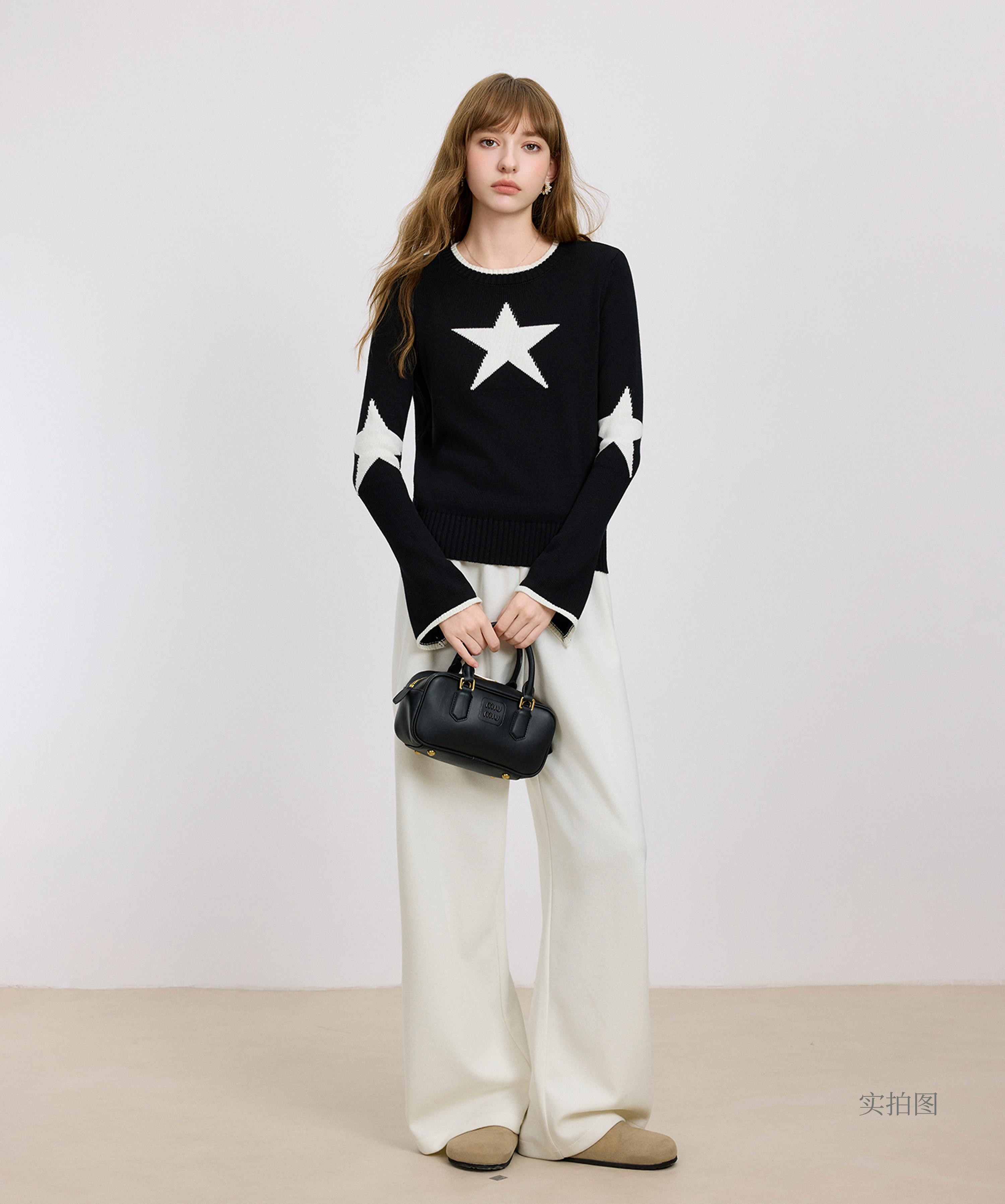 Women's Star Jacquard Knit Sweater